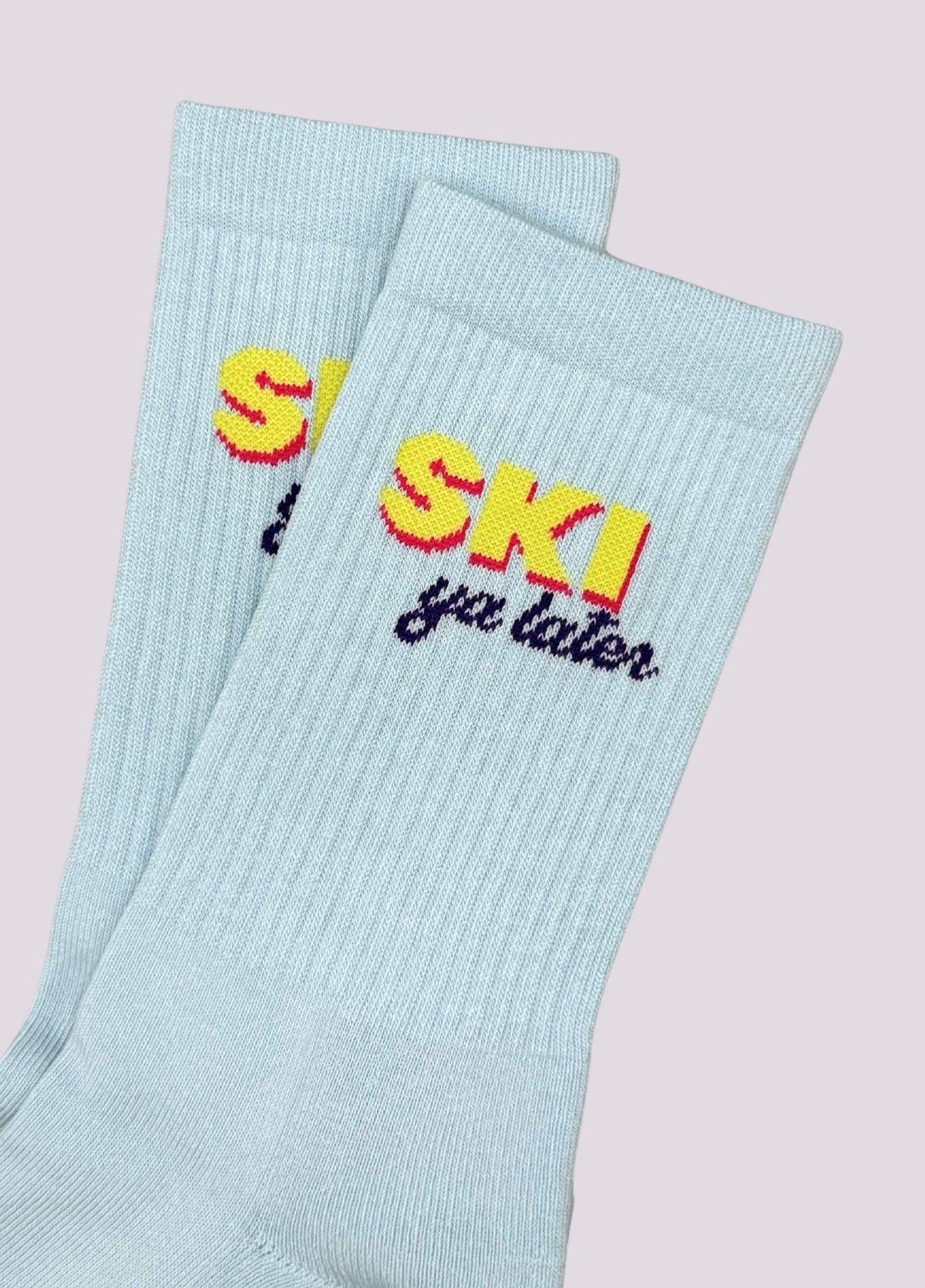 SKI YA LATER SOCKS | LIGHT BLUE